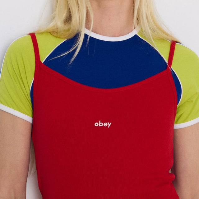 Obey Bianca Long Tank Dress Cherry