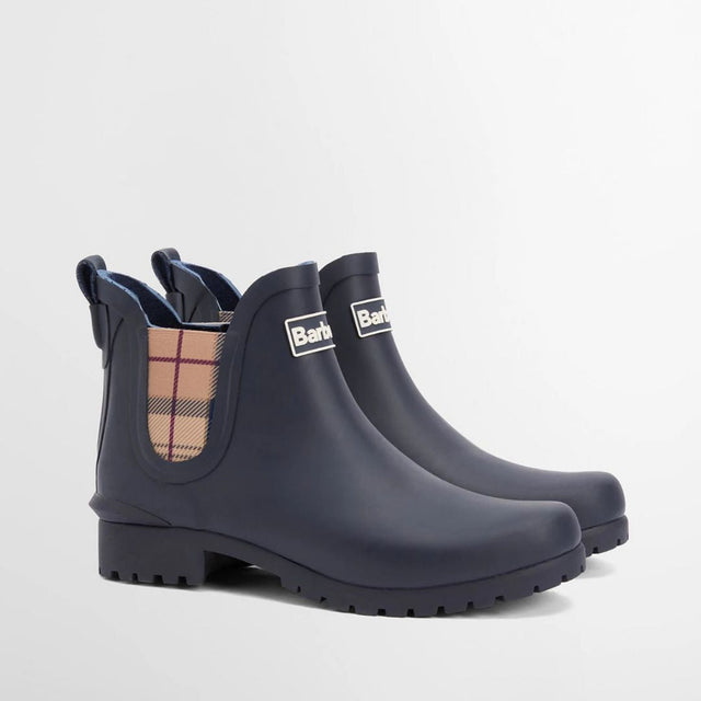 Barbour Wilton Wellingtons Chelsea Navy Hessian
