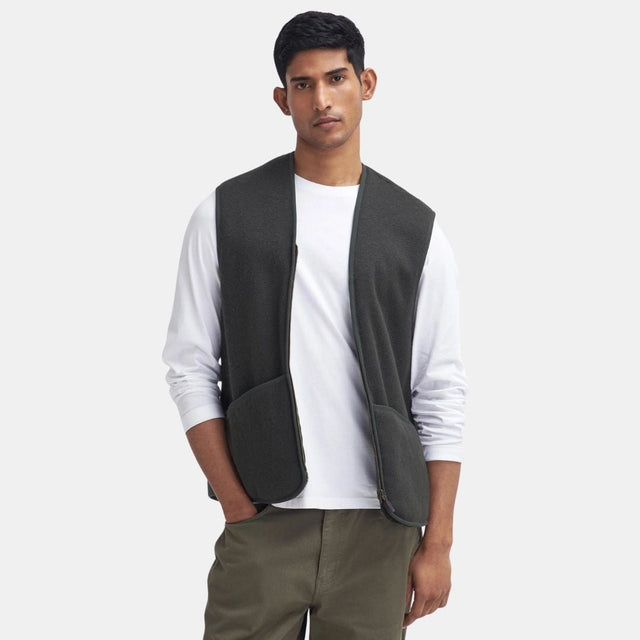 Barbour Warm Pile Zip-In Liner Vest Sage