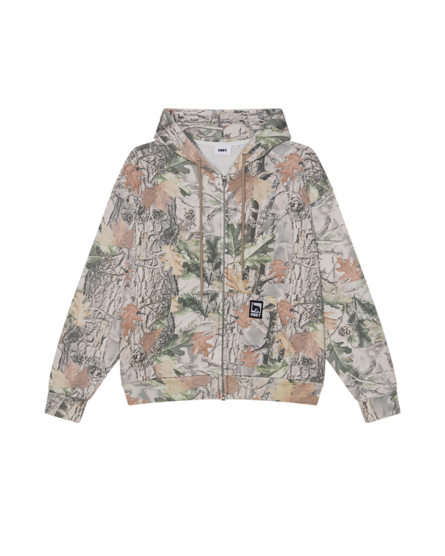 Obey Post Zip Hood Dusty Vintage Wood Camo