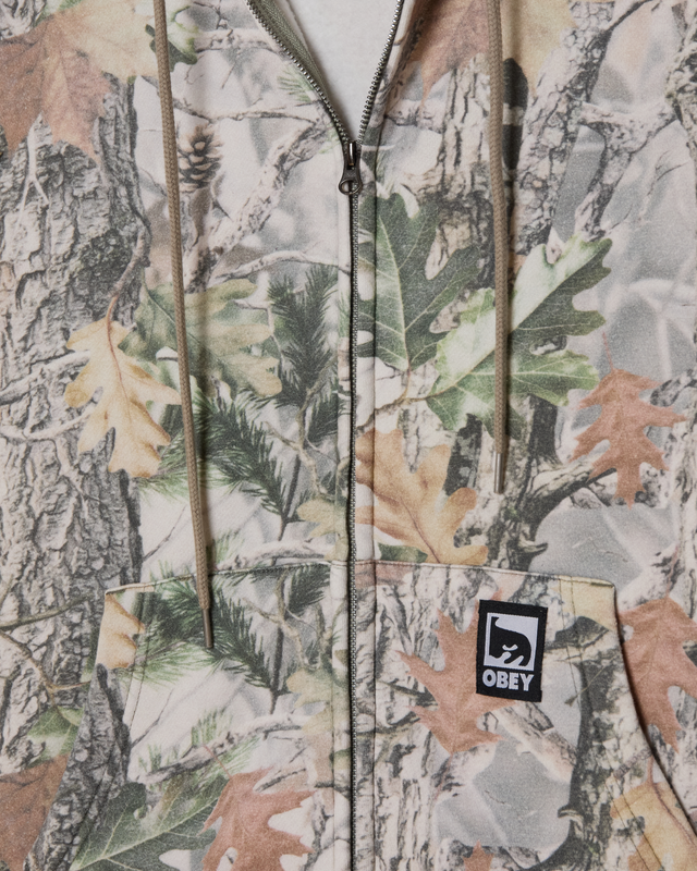 Obey Post Zip Hood Dusty Vintage Wood Camo