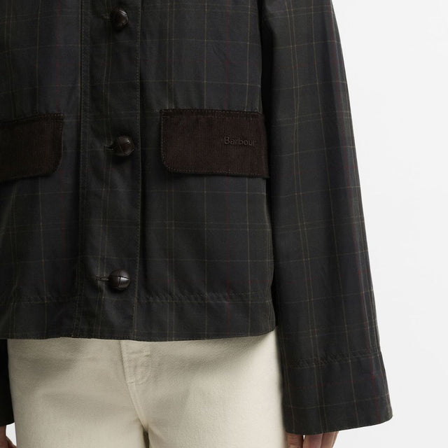 Barbour Adina Checked Wax Olive