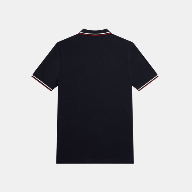 Fred Perry Polo M3600 Navy Snow White & Burnt Red