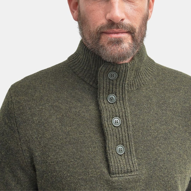 Barbour Essential Elbow Patch Jumper Seaweed