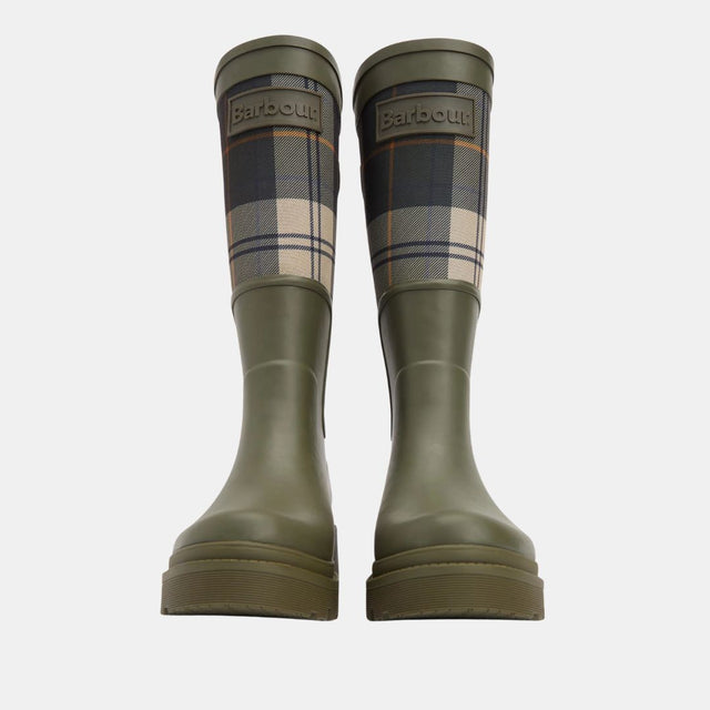 Barbour Dena Wellington Boots Olive/Ancient Tartan