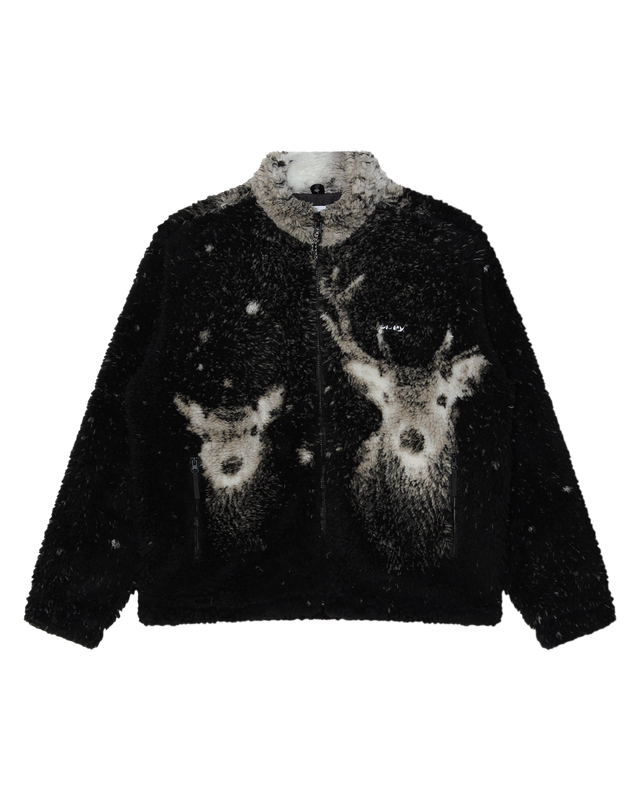 Obey Deer Sherpa Jacket Black Multi