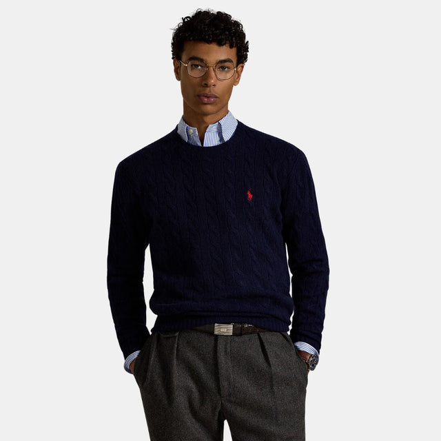 Polo Ralph Lauren Cable-Knit Wool Cashmere Jumper Black