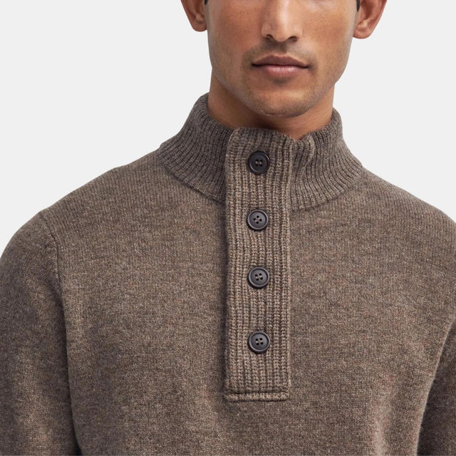 Barbour Essential Elbow Patch Jumper Dark Stone