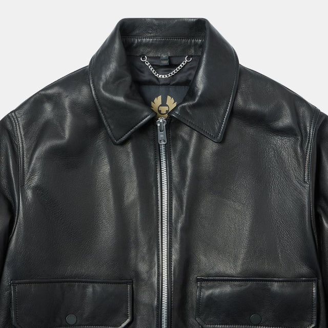 Belstaff Pilot Jacket Lamb Leather Black