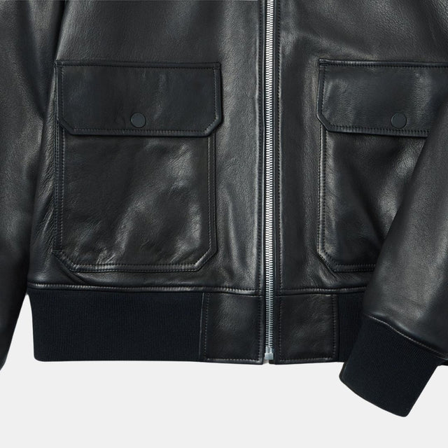 Belstaff Pilot Jacket Lamb Leather Black