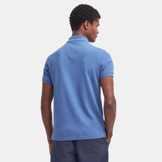 Barbour Tartan Pique Polo Shirt Dark Chambray Marl