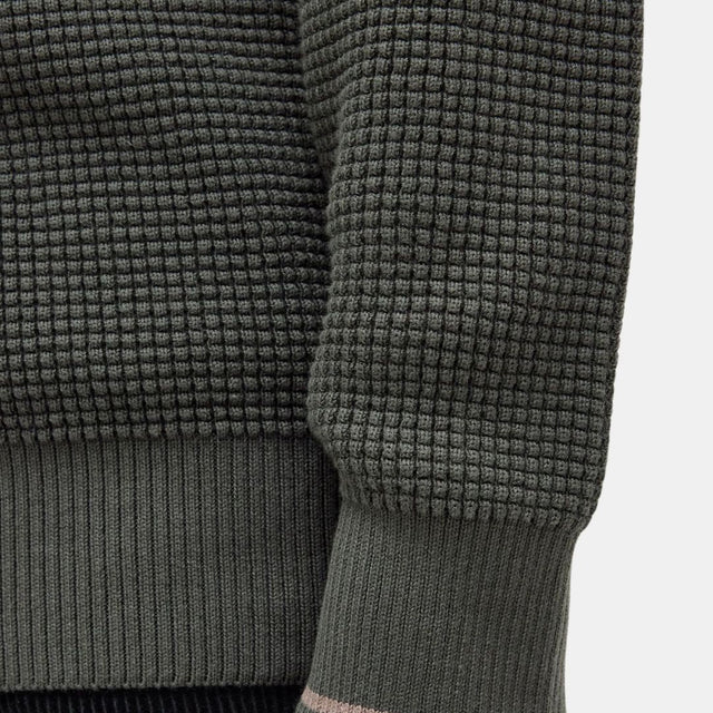 Fred Perry Jersey Waffle Stitch Jumper Field Green