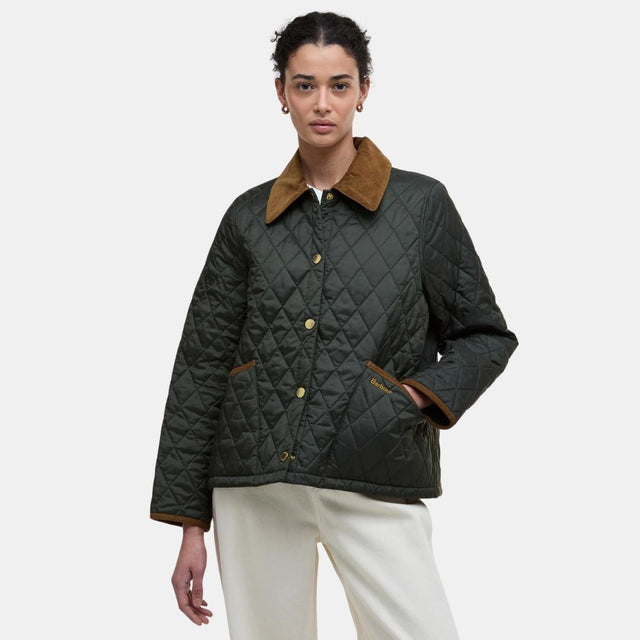 Barbour Icons Cropped Liddesdale Quilted Jacket Sage Ancient