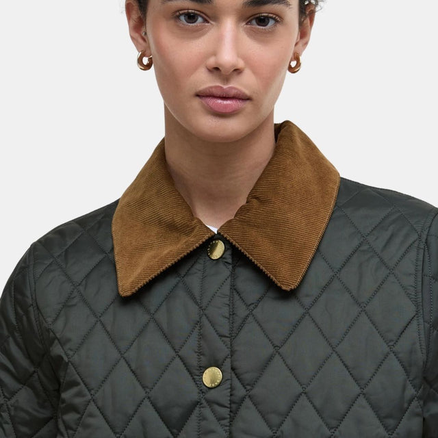 Barbour Icons Cropped Liddesdale Quilted Jacket Sage Ancient