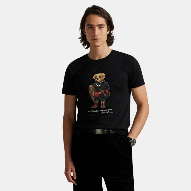 Polo Ralph Lauren Custom Slim Fit Polo Bear Jersey T-Shirt Black