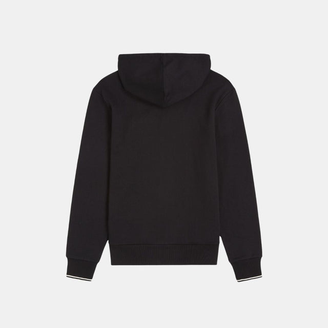 Fred Perry Hooded Zip Through Sweatshirt Black