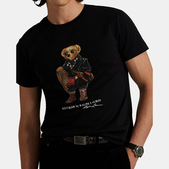 Polo Ralph Lauren Custom Slim Fit Polo Bear Jersey T-Shirt Black