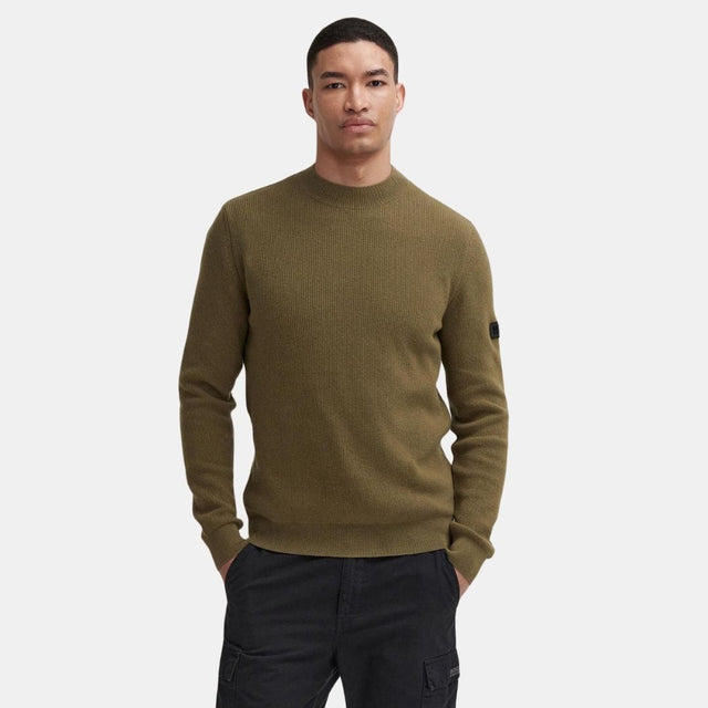 Barbour International Crawley Crew Neck Jumper Bleached Olive