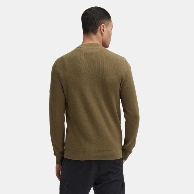 Barbour International Crawley Crew Neck Jumper Bleached Olive