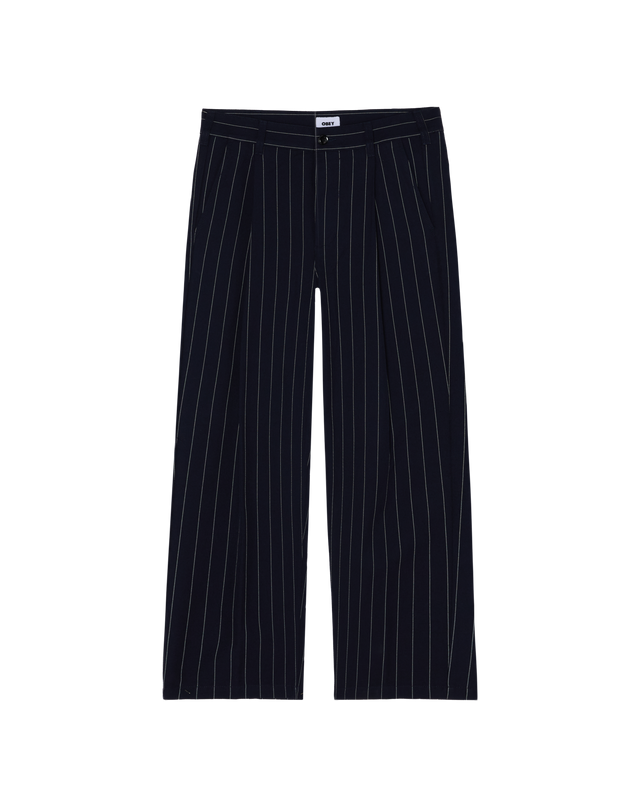 Obey Dean Stripe Pleated Pant Navy Pinstripe