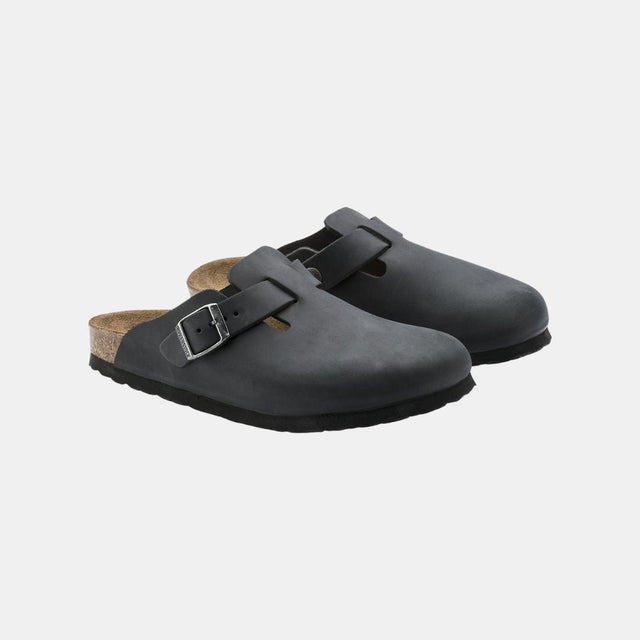 Birkenstock Boston Pelle Oliata Donna Nero