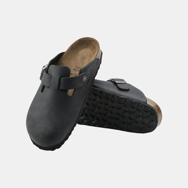 Birkenstock Boston Pelle Oliata Donna Nero