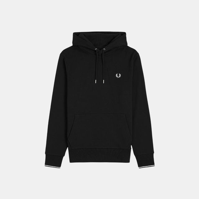 Fred Perry Tipped Hooded Sweatshirt Black