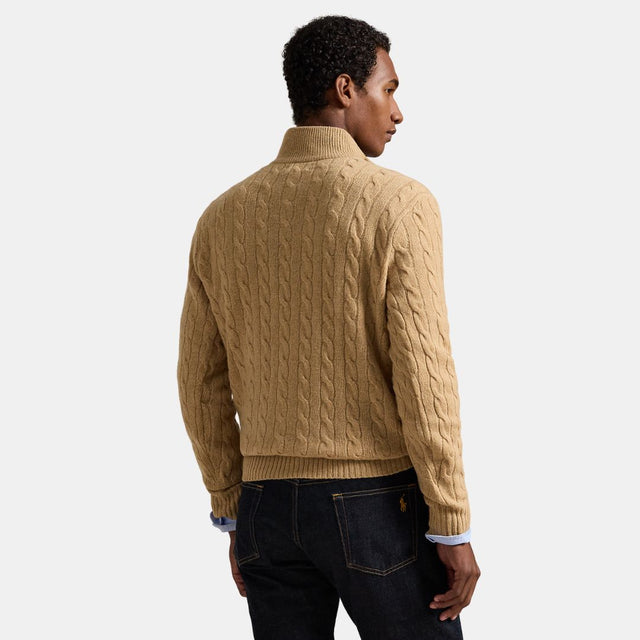 Polo Ralph Lauren Cable-Knit Wool Cashmere Jumper Camel Melange