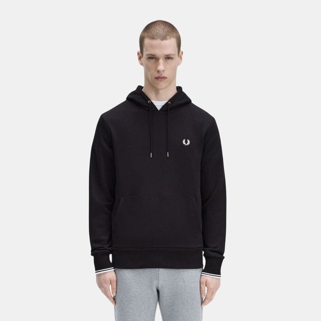 Fred Perry Tipped Hooded Sweatshirt Black