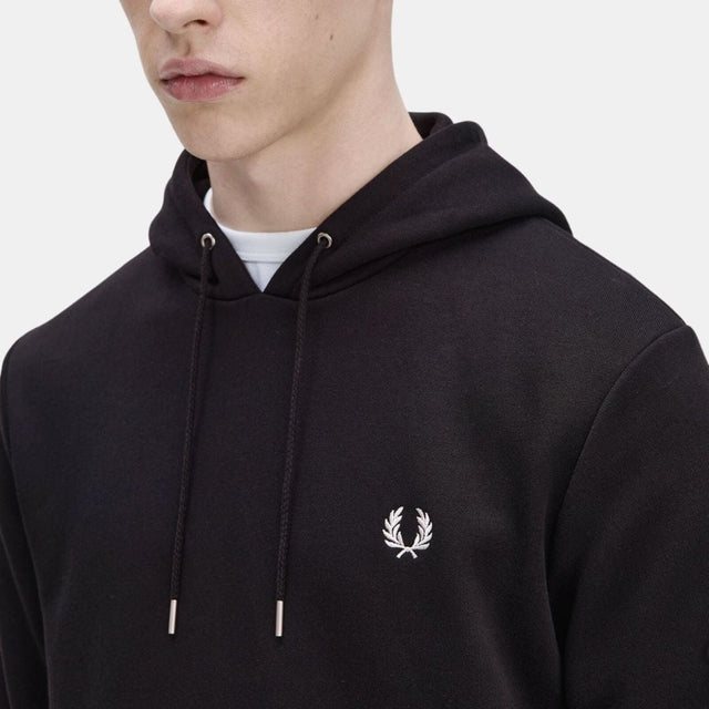 Fred Perry Tipped Hooded Sweatshirt Black