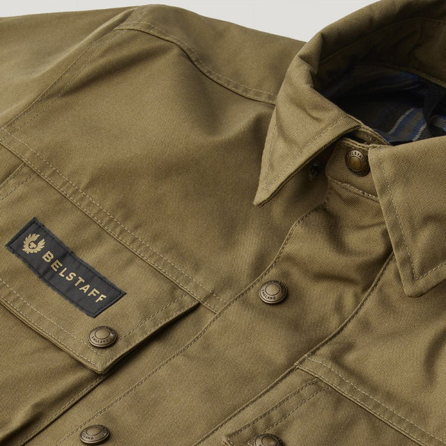 Belstaff Maison Motorcycle Overshirt Jackets Olive