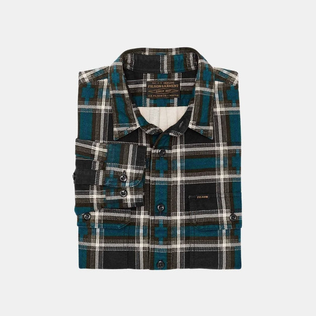 Filson Field Flannel Shirt Brown Blue Multi