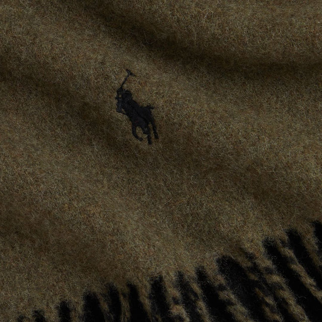 Polo Ralph Lauren Reversible Wool-Blend Scarf Ranger Green & Polo Black