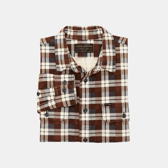 Filson Field Flannel Shirt Brown Grey Plaid