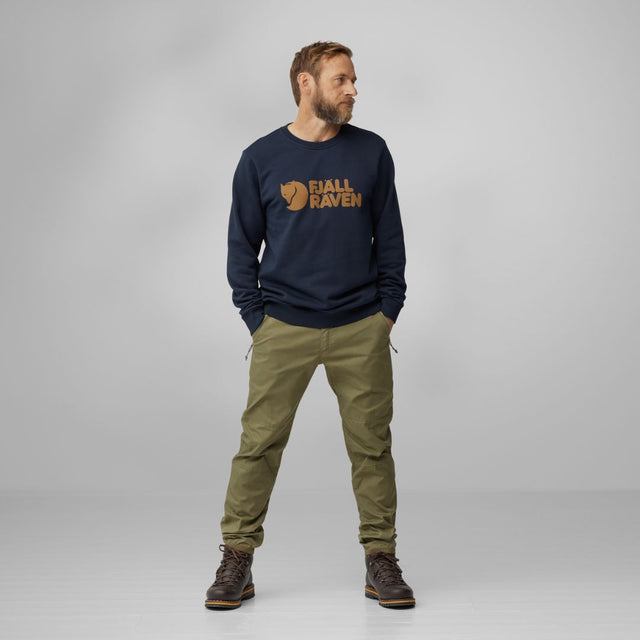 Fjällraven Logo Sweater Men's Dark Navy