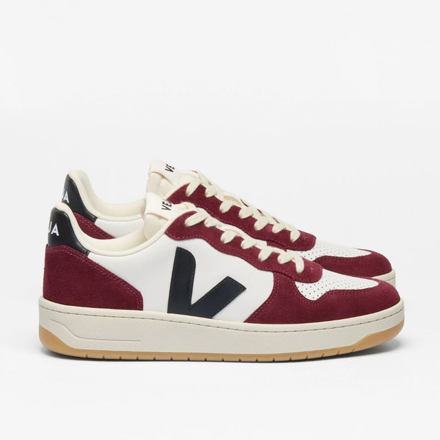 Veja V-10 Prime Leather White Black Amarante