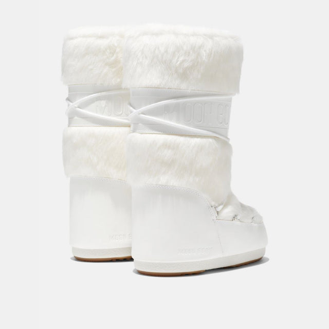 Moon Boot Icon Faux Fur Optical White