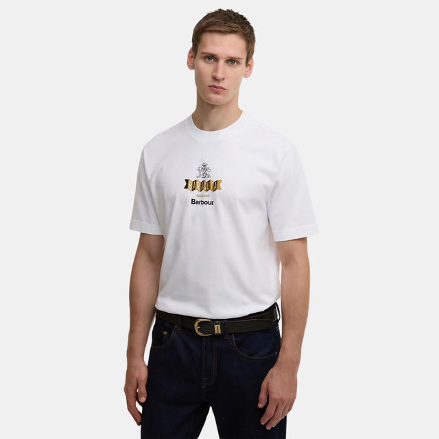 Barbour x Baracuta Vynil Tee Cotton Jersey White