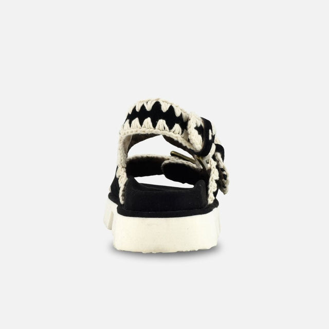 Mou Bio Sandal Two Bukless And Back Strap Black White