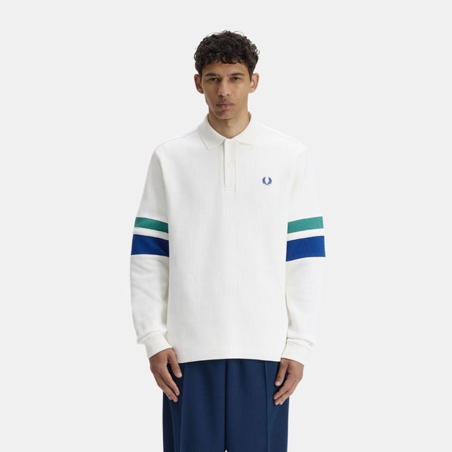 Fred Perry Tipped Sleeve Snow White