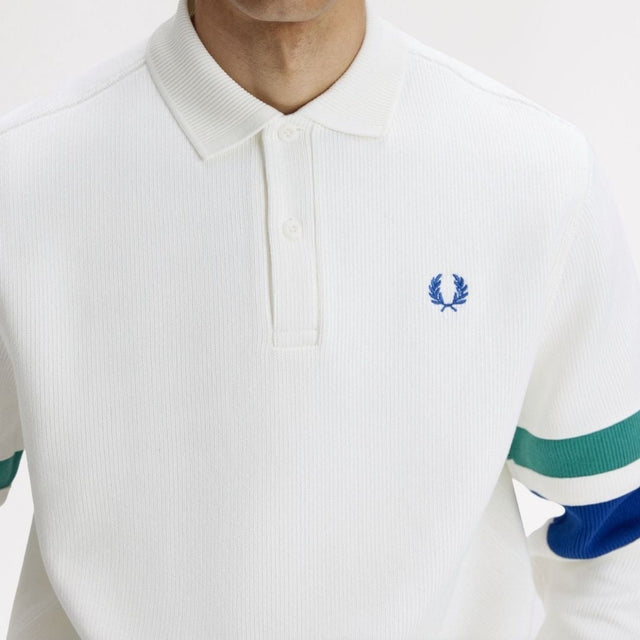 Fred Perry Tipped Sleeve Snow White