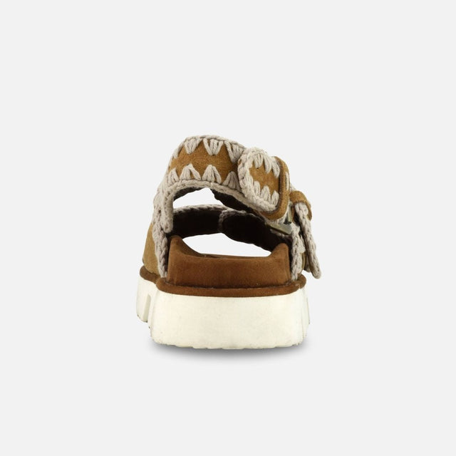 Mou Bio Sandal Two Bukless And Back Strap Cognac
