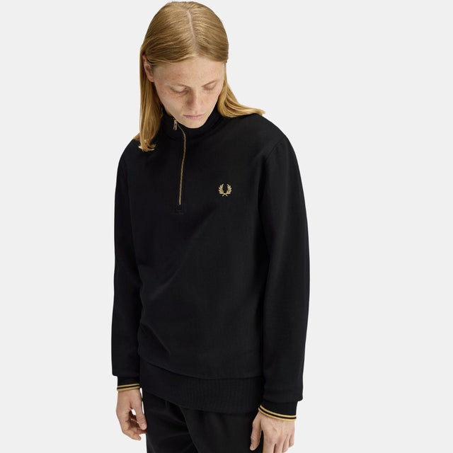 Fred Perry Stripe Tape Track Jacket Black/Champagne