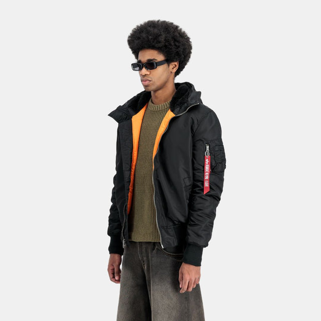 Alpha Industries MA-1 Hooded Bomber Jacket Black