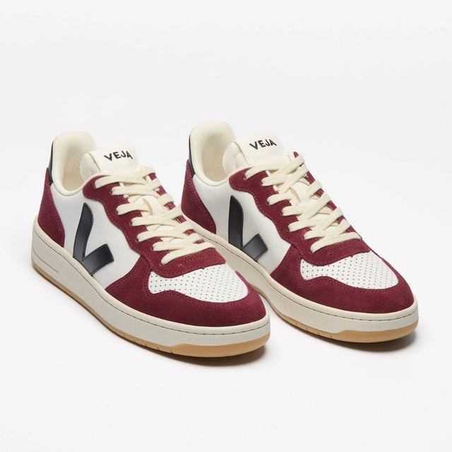 Veja V-10 Prime Leather White Black Amarante