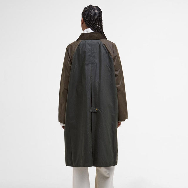 Barbour Evette Waxed Car Coat Fern/Beech/Ancient Tartan