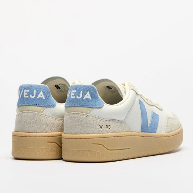 Veja Women's V-90 Leather White Aqua Natural
