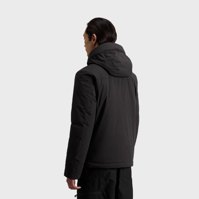 Woolrich Men's Stretch Nylon Jacket With Padding And Removable Hood Black