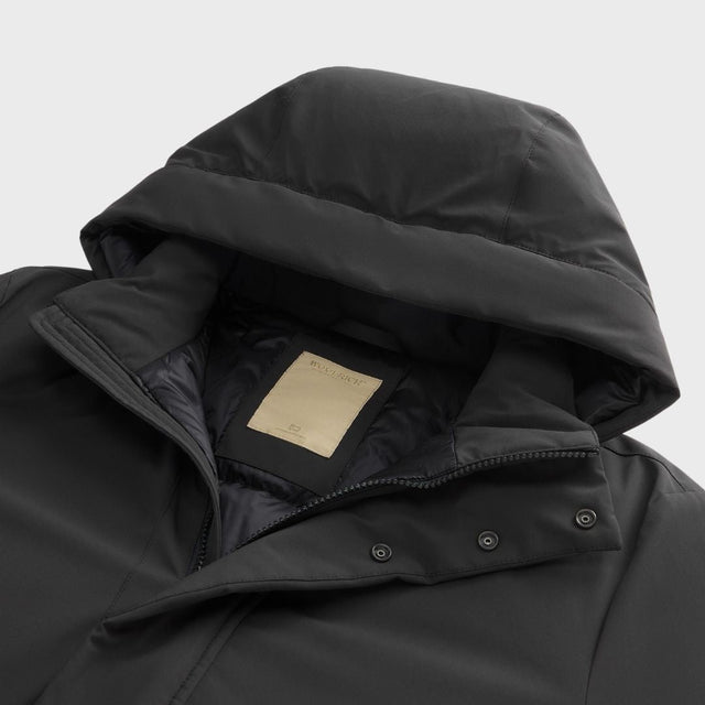 Woolrich Men's Stretch Nylon Jacket With Padding And Removable Hood Black