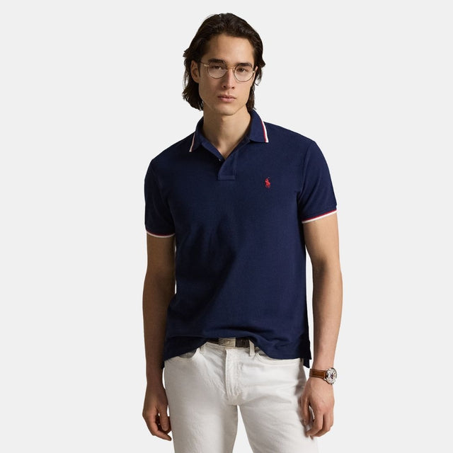 Polo Ralph Lauren Custom Slim Fit Mesh Polo Shirt Newport Navy